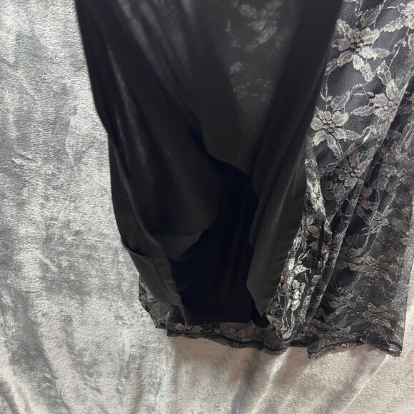 IGIGI Lace Dress Size 14/16 Maxi Black Floral Lined Made in USA - Picture 7 of 10